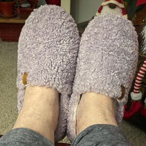 🆕EverFoam Women Purple Faux Shearling Memory Foam Lightweight House Cozy Shoes